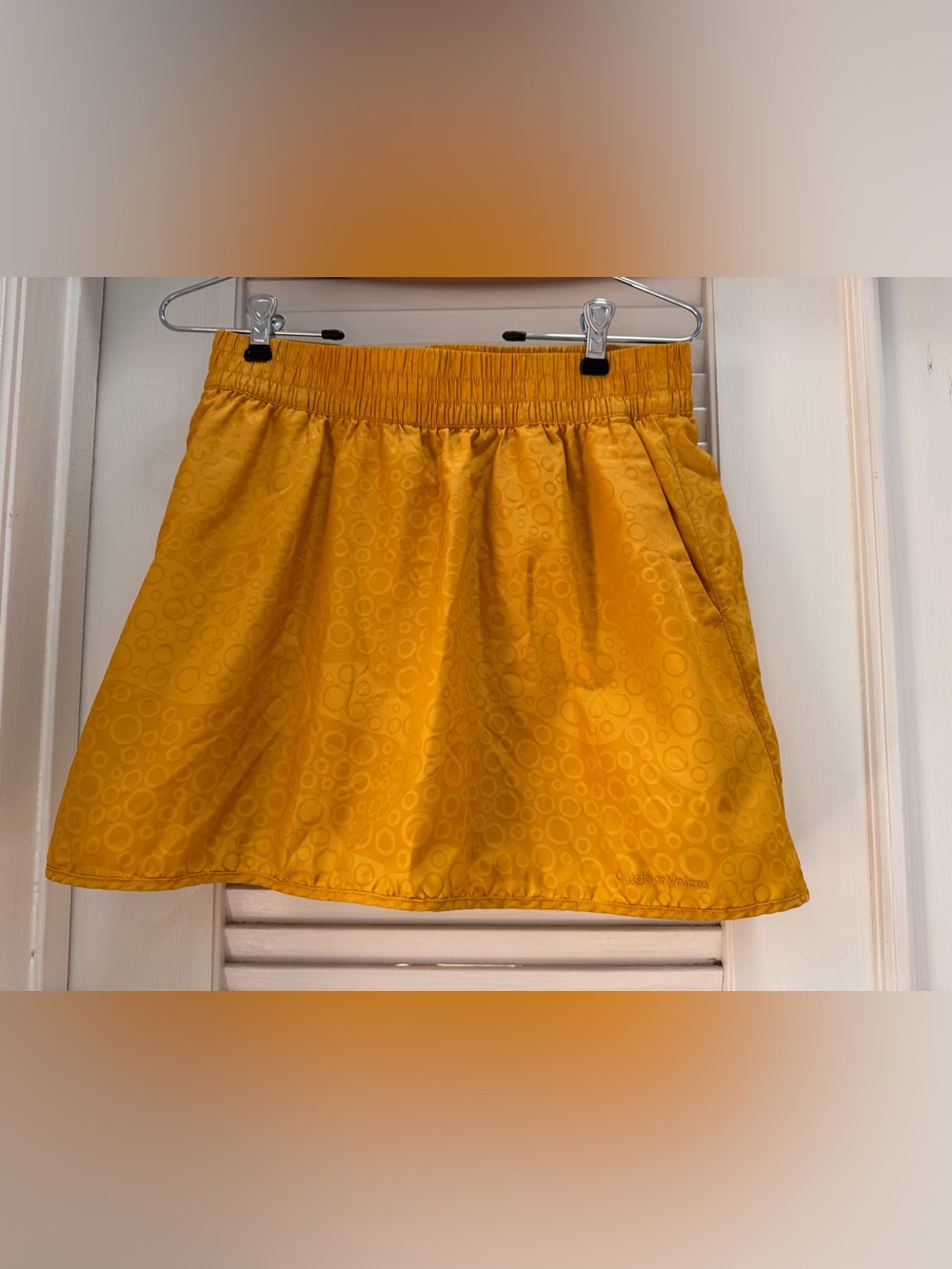 Outdoor Voices Golden Yellow Tennis  Skirt with shorts. Side Pockets